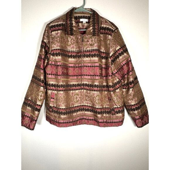 Erin London Jackets & Blazers - ERIN Tapestry Blazer Pink Gold Jacket Boho Cottagecore Lagenlook Size 1X XL